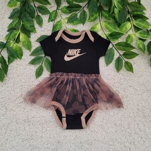 Baby Girl Ruffled Nike Onesie (0-6 Months)